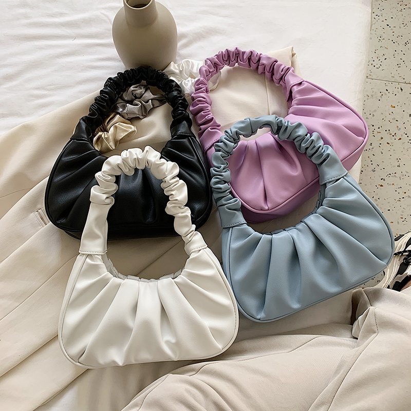 Sac à main femme eprolo en coton plissé, sac à bandoulière coloré, petit sac à main et sac d'épaule élégant pour femme.