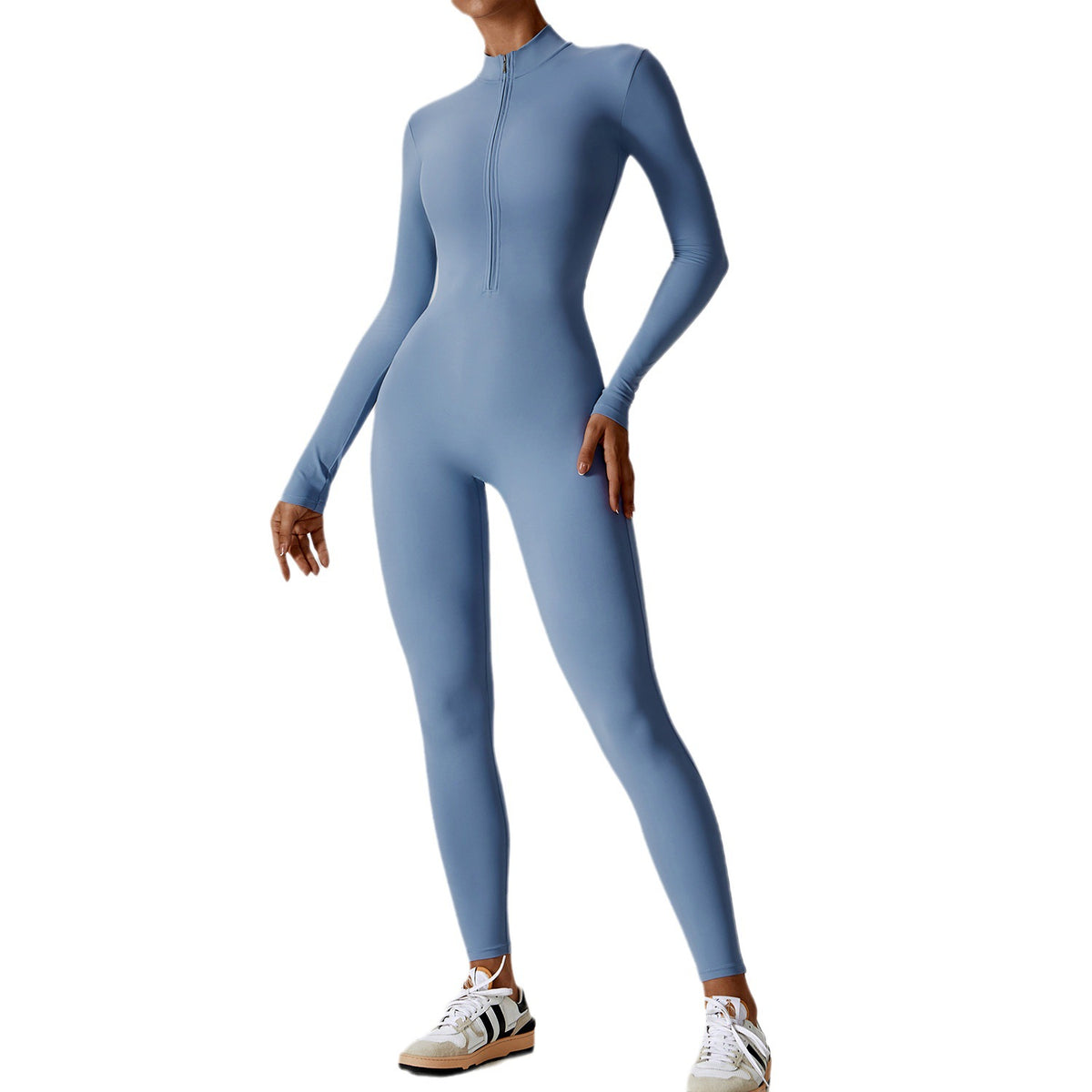 Combinaison de yoga nude à manches longues eprolo, vêtement de fitness haute intensité, ajustée et extensible pour le sport.