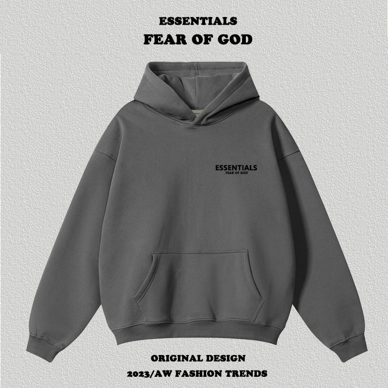 Essentials Letter Flocking Hoodie - HCDSHOP