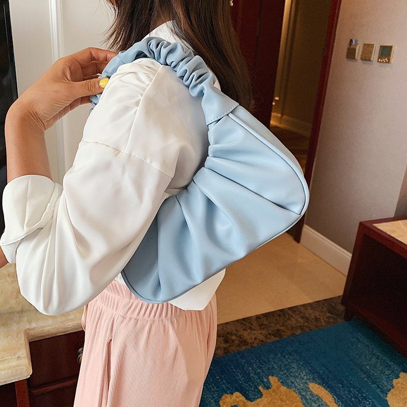Sac cabas à bandoulière pour femmes eprolo, sac à main plissé en couleurs candy, petit sac à main d'épaule élégant.