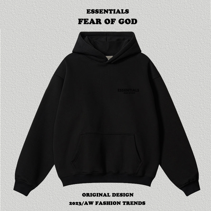 Essentials Letter Flocking Hoodie - HCDSHOP 