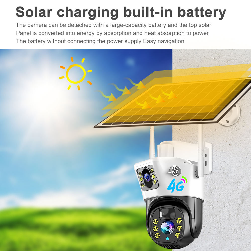 4G Solar Security Camera 4MP Dual Lens - HCDSHOP 