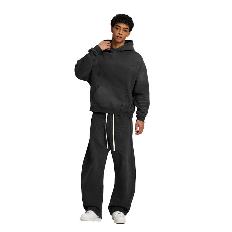 American Retro Streetwear Hoodie Set - HCDSHOP 